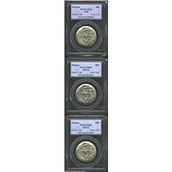 1939 SET Oregon PDS Set MS66 PCGS. The P-mint Gem has golden-brown and lilac hues, a needle-sharp st