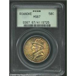 1937 50C Roanoke MS67 PCGS. A typical Roanoke Half Dollar is very well preserved, as often as not gr