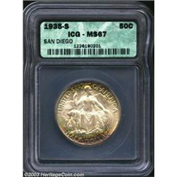 1935-S 50C San Diego MS67 ICG. This is a pretty representative whose otherwise essentially untoned s