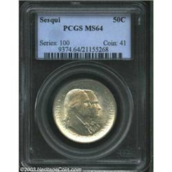 1926 50C Sesquicentennial MS64 PCGS. The centers have hints of golden-brown color. Flashy luster and