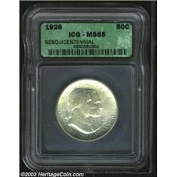 1926 $2 1/2 Sesquicentennial MS65 ICG. Untoned save for delicate golden-gray overtones, the surfaces