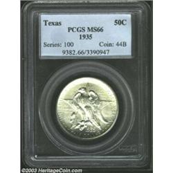 1935 50C Texas MS66 PCGS. A brilliant and highly lustrous Gem with a sharp strike and gorgeously pre