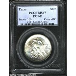 1935-D 50C Texas MS67 PCGS. Boldly struck, as is characteristic of the D-mint from this year, with a