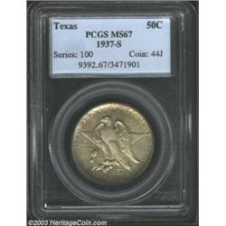 1937-S 50C Texas MS67 PCGS. Well struck and essentially pristine, the smooth surfaces are uniformly.