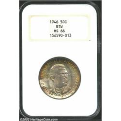 1946 50C Booker T. Washington MS66 NGC. Typically struck, with slight softness in the date, and some