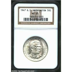 1947 50C Booker T. Washington MS65 NGC. An essentially brilliant Gem with flashy luster and a decent