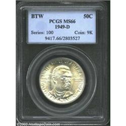1949-D 50C Booker T. Washington MS66 PCGS. The light olive-gold patina ensures the originality of th