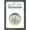 Image 1 : 1949-S 50C Booker T. Washington MS65 ANACS. Untoned with thick mint frost. A pleasing example and qu