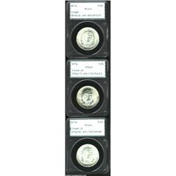 1949 SET Booker T. Washington PDS Set MS65 PCGS. Brilliant, rock solid Gem examples in first generat