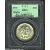Image 1 : 1950-D 50C Booker T. Washington MS66 PCGS. Suggestions of powder-blue peripheral color interrupt the