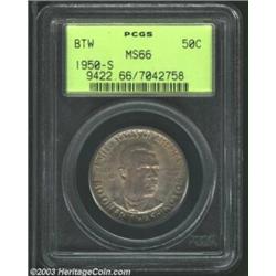 1950-S 50C Booker T. Washington MS66 PCGS. This lavender-copper representative is both richly and or