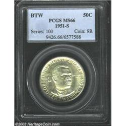 1951-S 50C Booker T. Washington MS66 PCGS. A lustrous gem with great eye appeal. The borders have a.