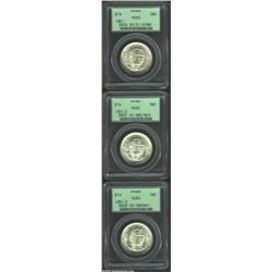 1951 SET Booker T. Washington PDS Set MS65 PCGS. The P-mint Gem has good luster, impressive surfaces