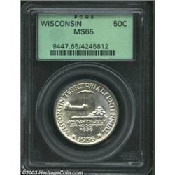 1936 50C Wisconsin MS65 PCGS. Lightly toned with strong underlying mint luster and very clean surfac