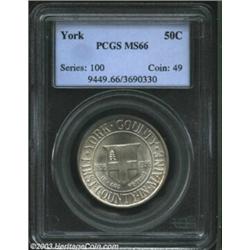 1936 50C York MS66 PCGS. This issue is known for its strong luster characteristics, and this particu
