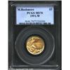 Image 1 : 1991-W G$5 Mount Rushmore Gold Five Dollar MS70 PCGS. Silky smooth with a matte-like texture, this m