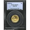 Image 1 : 1993-W G$5 Bill of Rights Gold Five Dollar MS70 PCGS. This carefully preserved example has nothing t