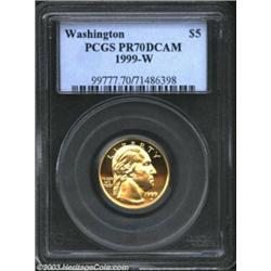 1999-W G$5 Washington Gold Five Dollar PR70 Deep Cameo PCGS. An interesting issue, which consists of