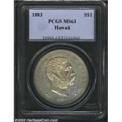 1883 S$1 Hawaii Dollar MS63 PCGS. A notorious condition rarity, the Hawaii Dollar typically shows up