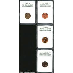 1961 1C Cent--Split Before Strike--MS60 Red and Brown ANACS, softly struck due to the ultra-thin pla