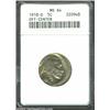 Image 1 : 1918-D 5C Nickel--Off Center--MS64 ANACS. The impression is about 10% off center at 9 o'clock with e