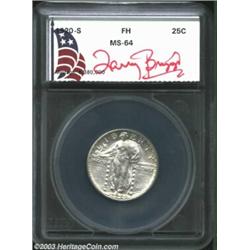 1920-S 25C Quarter MS64 Full Head SEGS (AU58). This example is softly struck and fully brilliant, wi