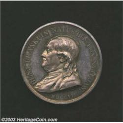 1784 BENJ. FRANKLIN NATUS BOSTON Medal. Betts-620. Silver. 46 mm. This beautiful medal was engraved.