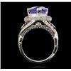 Image 3 : 14KT White Gold 7.40ct GIA Certified Tanzanite and Diamond Ring