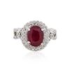 Image 1 : 14KT White Gold GIA Certified 3.84ct Ruby and Diamond Ring