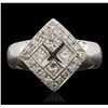 Image 1 : 14KT White Gold 0.76ctw Diamond Ring