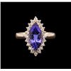 Image 1 : 2.50ct Tanzanite and Diamond Ring - 14KT Rose Gold