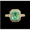 Image 1 : 2.30ct Emerald and Diamond Ring - 14KT Yellow Gold