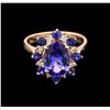 Image 1 : 2.85ct Tanzanite, Blue Sapphire and Diamond Ring - 14KT Rose Gold