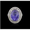 Image 1 : 14KT White Gold 13.17ct Tanzanite and Diamond Ring