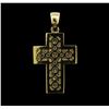 Image 2 : 0.70ctw Diamond Cross Pendant - 14KT Yellow Gold