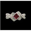 Image 1 : 0.40ctw Ruby and Diamond Ring - 14KT White Gold