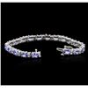 Image 3 : 14KT White Gold 15.01ctw Tanzanite and Diamond Bracelet