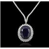 Image 1 : 18KT and 14KT White Gold 41.84ct Sapphire and Diamond Necklace