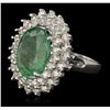 Image 2 : 14KT White Gold 4.68ct Emerald and Diamond Ring