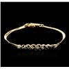 Image 1 : 14KT Yellow Gold 0.15ctw Sapphire and Diamond Bracelet