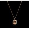 Image 2 : 14KT Rose Gold 36.51ct Morganite and Diamond Pendant With Chain