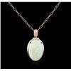 Image 1 : 14KT Rose Gold 12.92ct Opal and Diamond Pendant With Chain