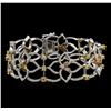 Image 1 : 5.75ctw Fancy Mix Diamond Bracelet - 14KT Two-Tone Gold
