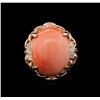 Image 1 : 11.60ct Coral and Diamond Ring - 14KT Rose Gold