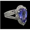 Image 2 : 5.10ct Tanzanite and Diamond Ring - 14KT White Gold