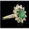 Image 2 : 14KT Yellow Gold 2.79ct Emerald and Diamond Ring
