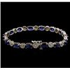 Image 2 : 12.82ctw Sapphire and Diamond Bracelet - 14KT White Gold