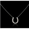 Image 2 : 14KT White Gold 0.29ctw Diamond Pendant With Chain