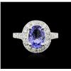 Image 1 : 14KT White Gold 2.93ct Tanzanite and Diamond Ring