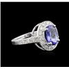 Image 2 : 14KT White Gold 2.93ct Tanzanite and Diamond Ring